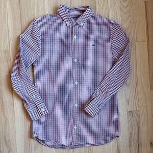 Vineyard Vines Red and Blue Plaid Button Down Shirt